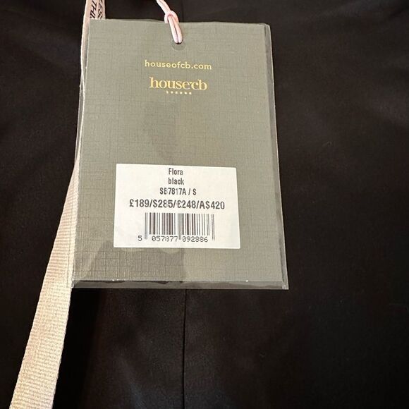 House of CB BLACK SATIN PLEATED CORSET MIDI DRESS-U9 - Picture 7 of 7